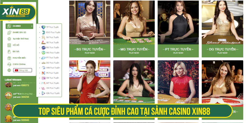 Top siêu phẩm cá cược đỉnh cao tại sảnh casino XIN88